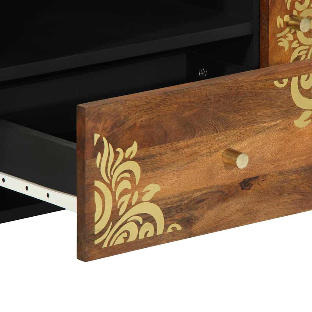 TV Cabinet with Shelf Brown 105 x 33.5 x 46 cm Solid Mango wood